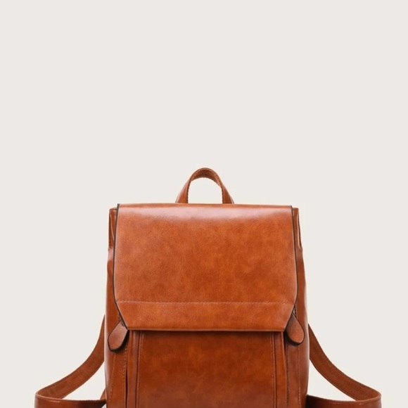 Cognac Brown Backpack Purse - Picture 2 of 10